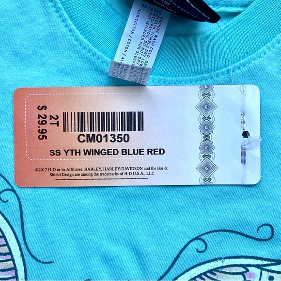 NWT Bundle Girls Kids Harley Davidson Winged Blue Pink Tops Size 2T 2 - Picture 5 of 10